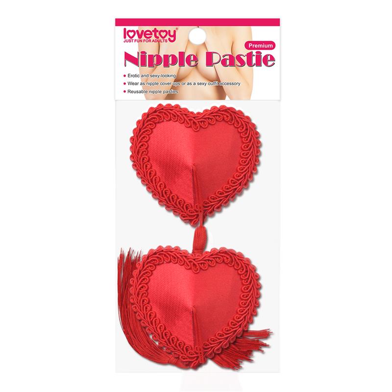 LOVETOY NIPPLE COVERS REUSABLE HEART RED