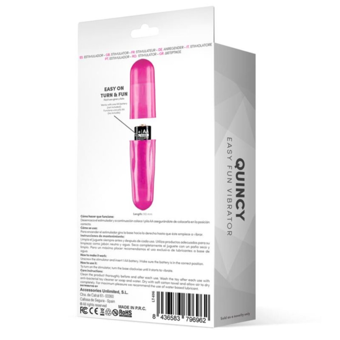QUINCY EASY FUN VIBRATING BULLET PINK