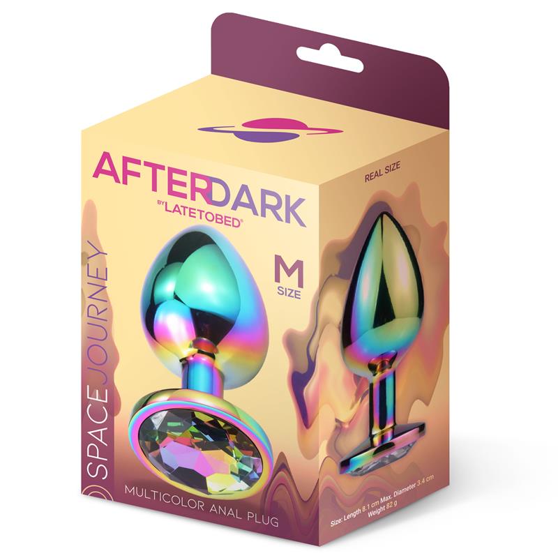 AFTERDARK SPACE JOURNEY MULTICOLOR BUTT PLUG WITH JEWEL SIZE M